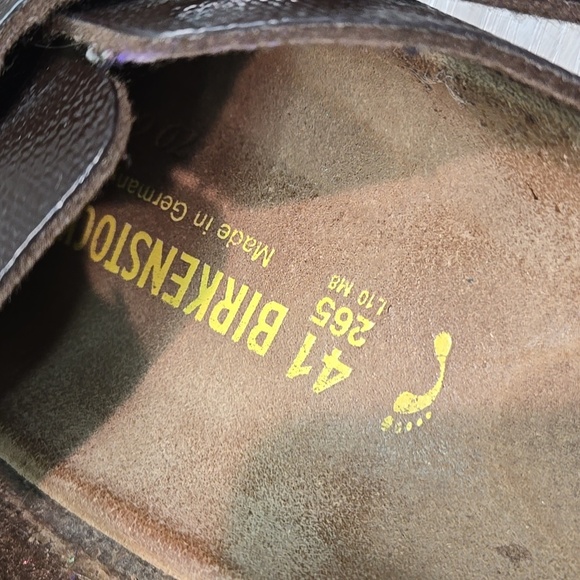 Birkenstock Womem Boston Brown Leather Slip-On Clogs Mule Shoes Sz 10 Narrow - Picture 10 of 13